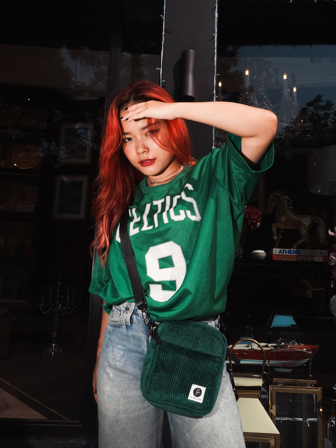 Green Corduroy Shoulder Bag