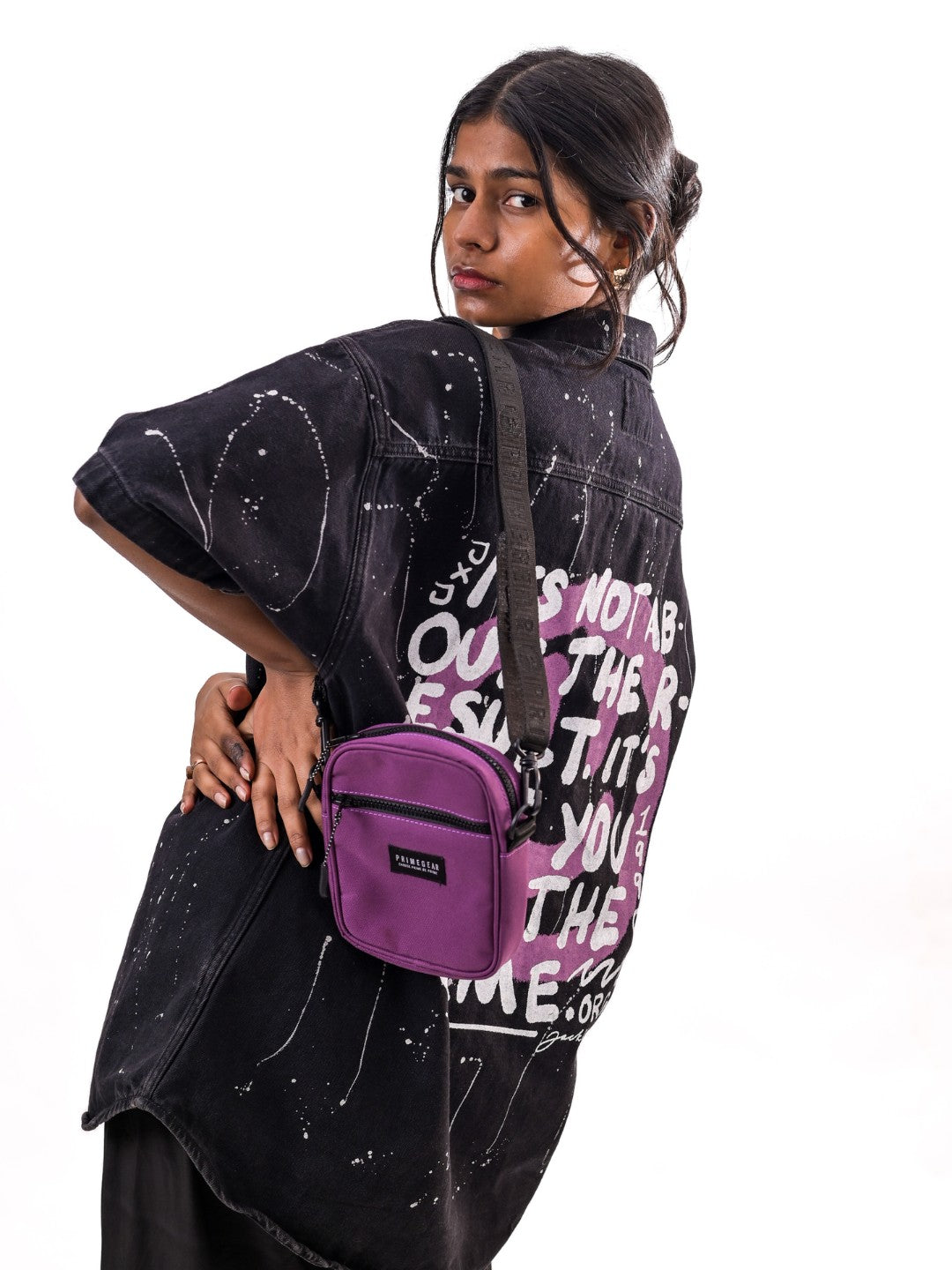 Dusky Purple Bold Mini Premium Sling Bag