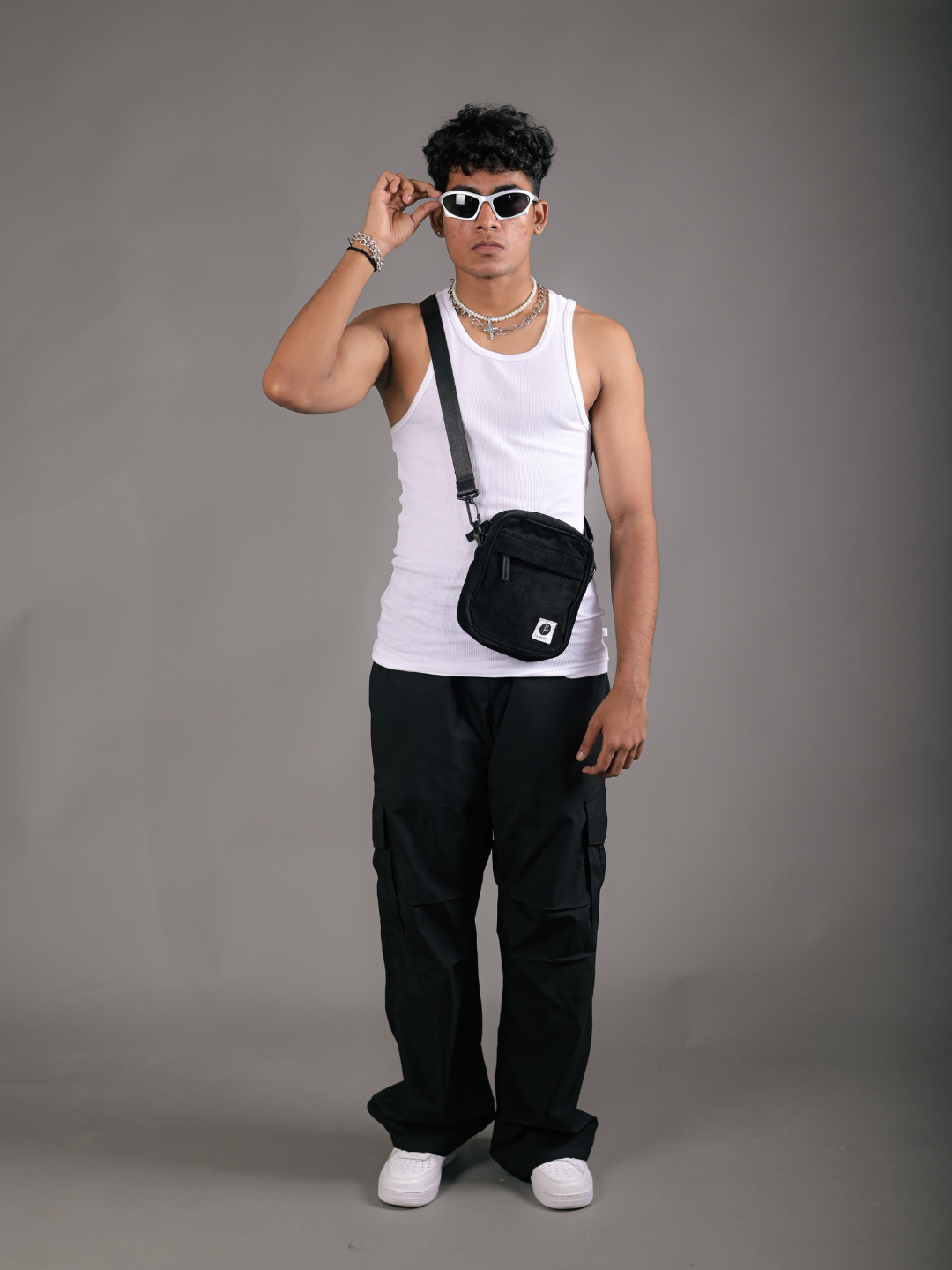 Black Corduroy Shoulder Bag
