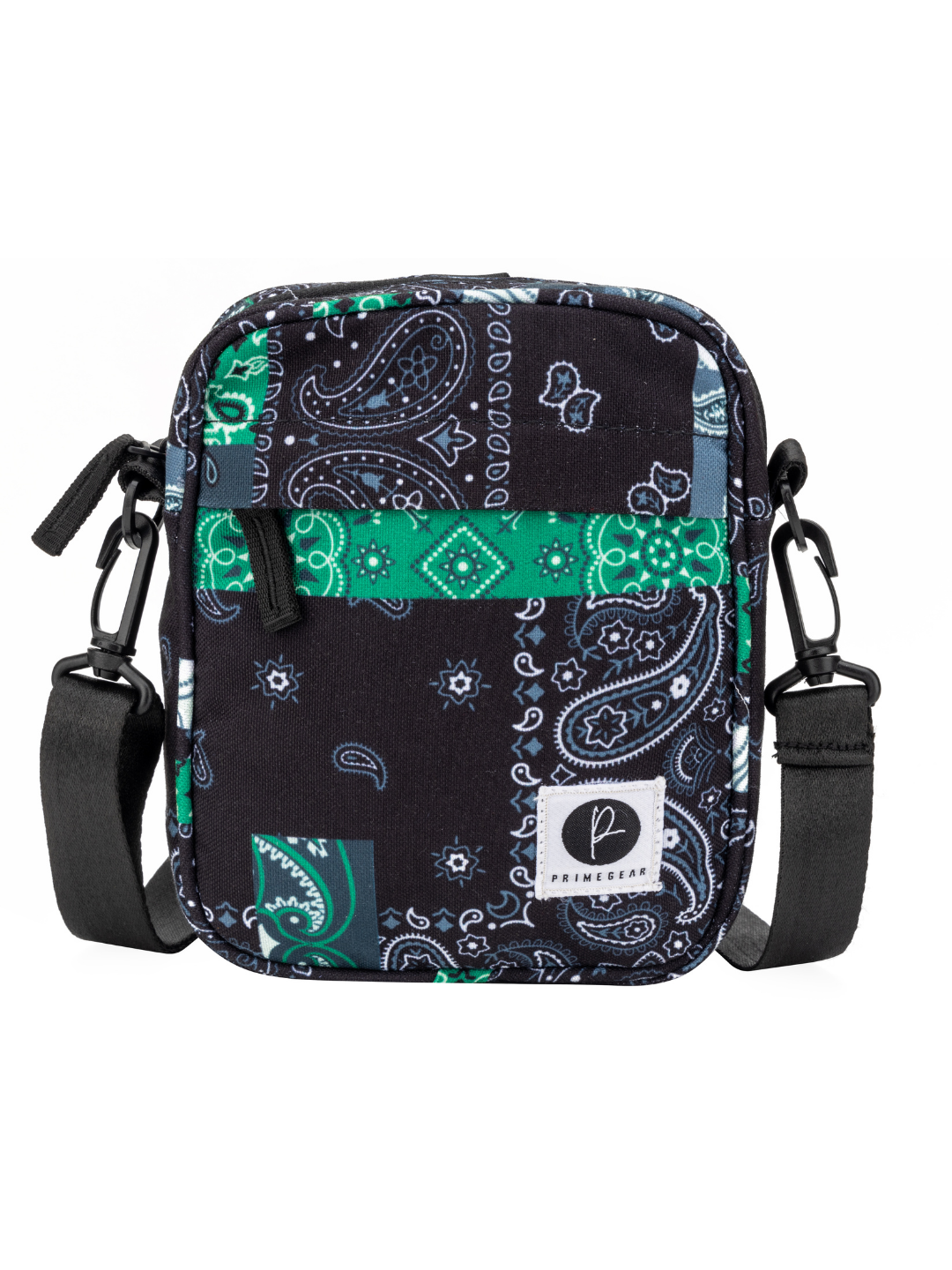 Green & Black Bandana Print Shoulder Bag