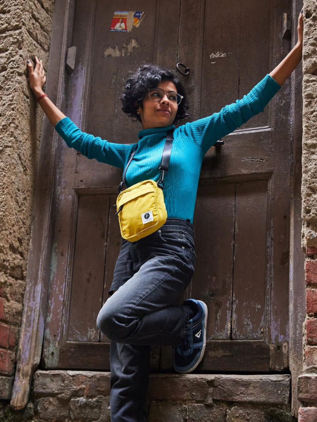 Yellow Corduroy Shoulder Bag