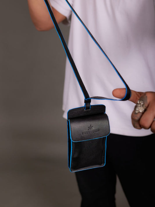 Black & Blue Classic Phone Sling