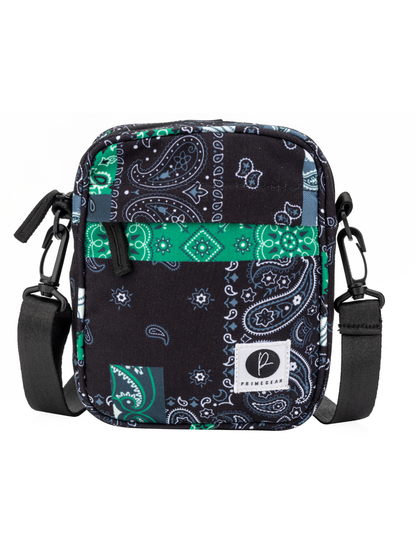 Green & Black Bandana Print Shoulder Bag