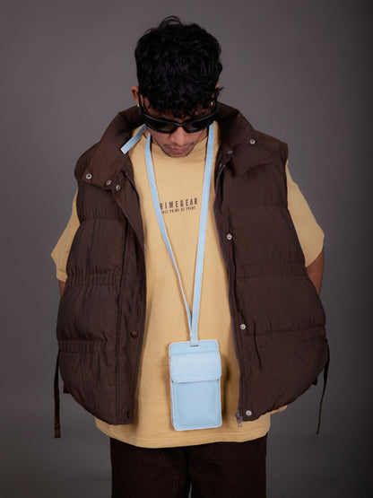 Powder Blue & White Classic Phone Sling