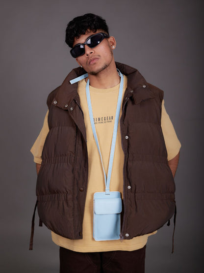 Powder Blue & White Classic Phone Sling